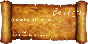 Csonka Ábris névjegykártya
